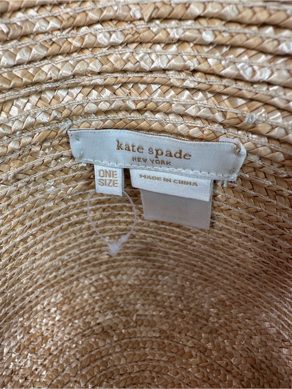 Kate Spade Straw Sunglasses Hat Natural/Red Orange OS NWOT - Picture 10 of 11
